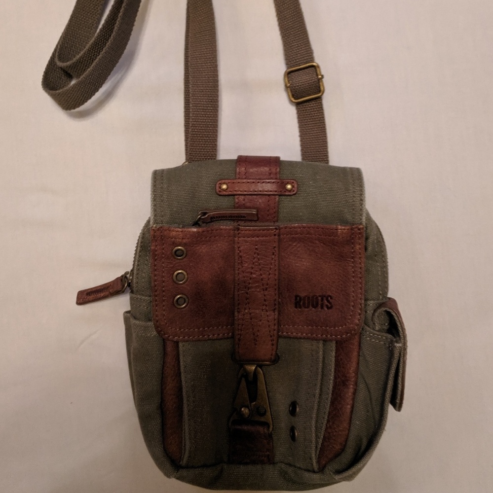 Roots Tribe Leather Tour Pouch Crossbody